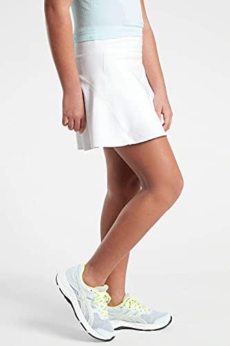 Rrhss Girl's Active Skort High Waisted Tennis Skirt Solid Lightweight Running Sport Golf Skorts