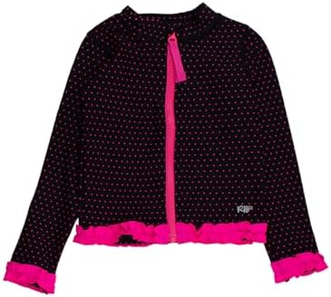 RuffleButts Girls UPF50+ Sun Protected Athletic Active Full Zip Ruffle Jacket