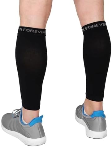 Run Forever Calf Compression Sleeves for Men and Women - Leg Compression Sleeve - Footless Compression Socks for runners Run Forever Calf Compression Sleeves for Men and Women - Leg Compression Sleeve - Footless Compression Socks for runners