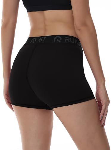 Runhit 3" Volleyball Shorts Womens 3 Pack Compression Shorts For Women Spandex Shorts Women Workout Athletic Yoga Gym