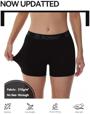 Runhit 3" Volleyball Shorts Womens 3 Pack Compression Shorts For Women Spandex Shorts Women Workout Athletic Yoga Gym