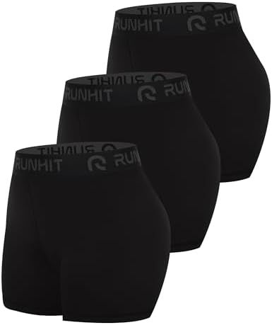 Runhit 3" Volleyball Shorts Womens 3 Pack Compression Shorts for Women Spandex Shorts Women Workout Athletic Yoga Gym