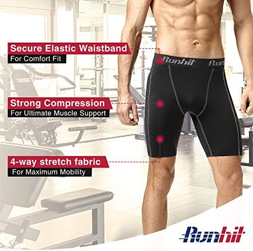 Runhit Compression Shorts Men Underwear Spandex Running Shorts Workout Athletic