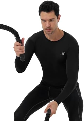 Runhit Long Sleeve Compression Shirts For Men UPF 50+ Men's Compression Shirts Running Athletic Workout Base Layer