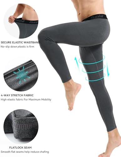 Runhit Men’s Compression Pants Running Tights Workout Leggings Athletic Base Layer Pants For Sports Yoga Basketball
