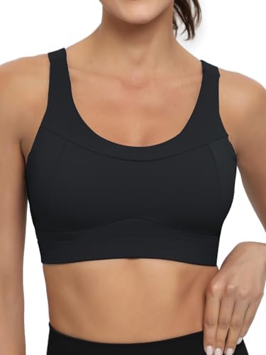 RUNNING GIRL High Impact Sports Bras for Women Racerback Running Bra Workout Crop Tank Tops Longline Sports Bra Push up