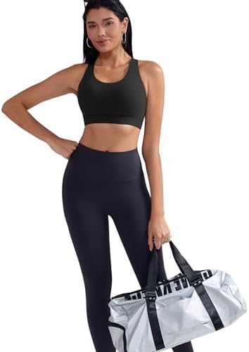 RUNNING GIRL Sports Bra For Women Criss-Cross Back Padded Strappy Sports Bras Medium Support Yoga Bra With Removable Cups