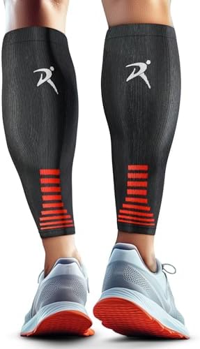 Rymora Calf Compression Sleeves Men Women - Leg Compression Sleeve Footless Socks - Shin Splint Relief Fitness Running
