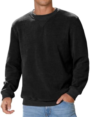 Sailwind Men's Corduroy Sweatshirt Casual Long Sleeve Crewneck Pullover Sweatshirts