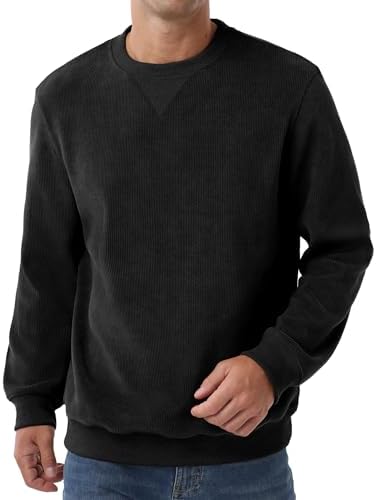 Sailwind Men's Corduroy Sweatshirt Casual Long Sleeve Crewneck Pullover Sweatshirts