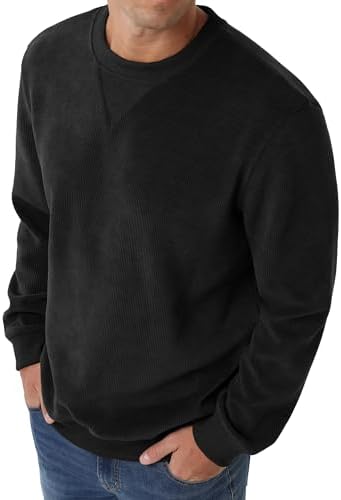 Sailwind Men's Corduroy Sweatshirt Casual Long Sleeve Crewneck Pullover Sweatshirts