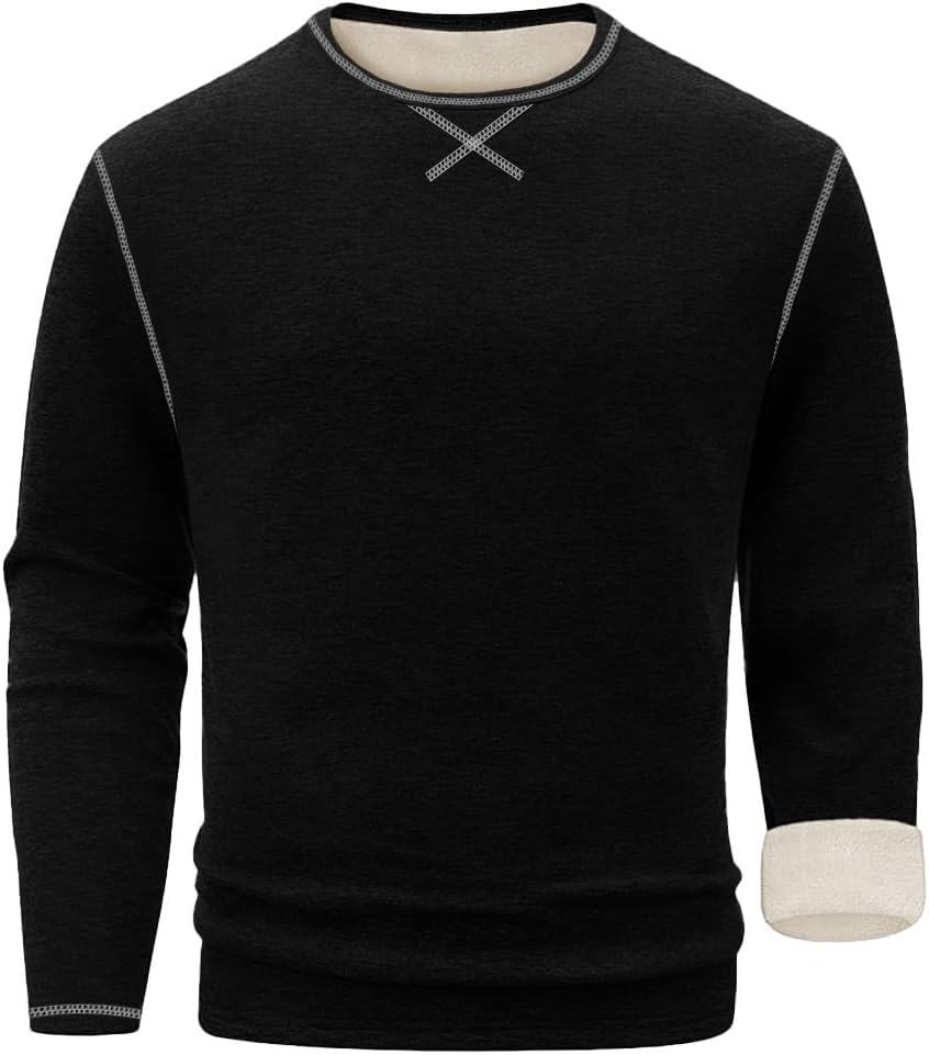 Sailwind Mens Thermal Underwear Long Sleeve Shirts Wool Base Layer Crewneck Top