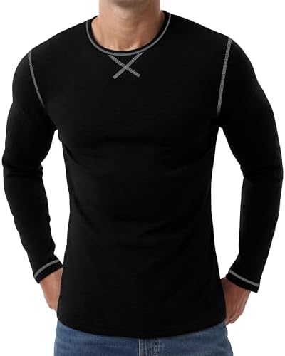 Sailwind Mens Thermal Underwear Long Sleeve Shirts Wool Base Layer Crewneck Top
