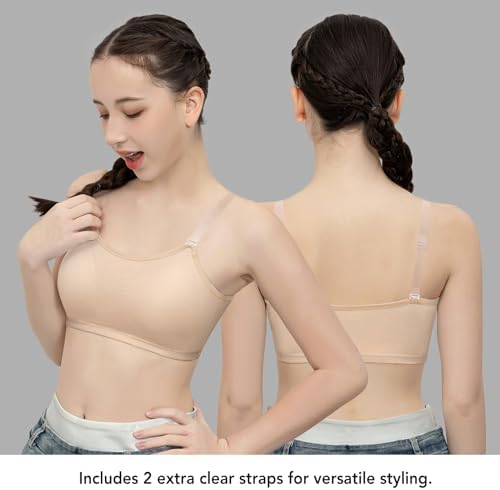 SALIA GIRL Sport Cami Bras Cotton For Teens Girls Training Bras 10-16 With Adjustable Straps Fixed Pads