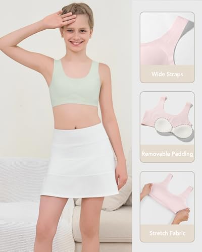 SALIA GIRL Training Bras For Girls 10-16 Sports Seamless Bra With Removable Padding Bras