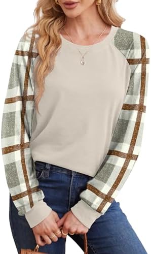 Saloogoe Sweatshirts For Women Crewneck Cable Knit Sleeve Sweaters Lightweight Fashion 2025