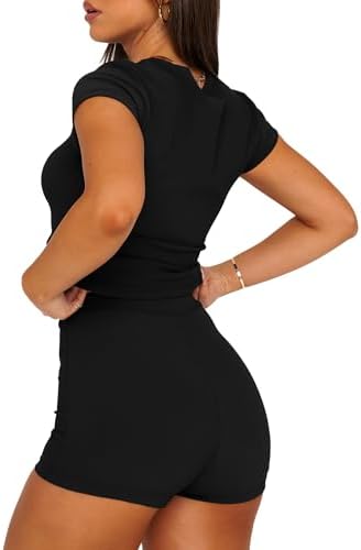 SAMPEEL Womens Two Piece Lounge Sets Casual Summer Outfits 2 Piece Short Matching Clothing Set