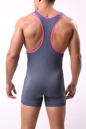 Sandbank Men American Flag Wrestling Singlet Jockstrap Bodysuit Active Underwear