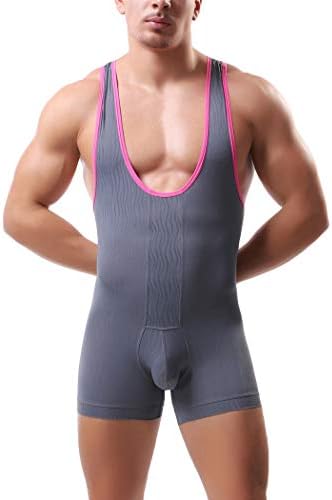 sandbank Men American Flag Wrestling Singlet Jockstrap Bodysuit Active Underwear