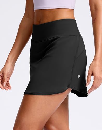 SANTINY Skorts For Women With Pockets High Waisted Golf Skirts With Shorts A Line Athletic Tennis Skirt For Casual Pickleball