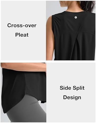 SANTINY Women's Sleeveless Workout Tops Breathable Lightweight Active Tennis Yoga Shirts Athletic Running Tank Tops For Women