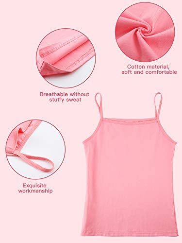 SATINIOR 4 Pieces Girls Dance Tank Top Sleeveless Spaghetti Strap Crop Tank Top For Dancewear