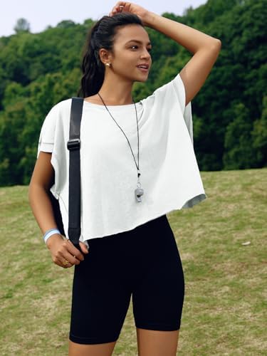 SENSERISE Womens Open Back Workout Tops Backless Short Sleeve Athletic Shirt Running Crop Top Gym Yoga Tee