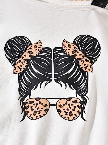 SHENHE 女童图案印花镂空肩部不对称可爱运动衫套头上衣