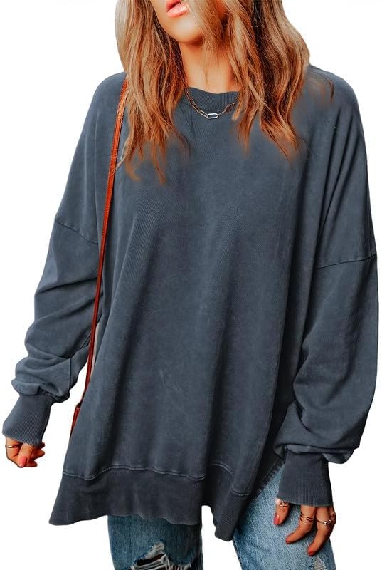 SHEWIN Womens Sweatshirt Casual Long Sleeve Crewneck Lightweight Pullover Tops Loose Sweatshirts