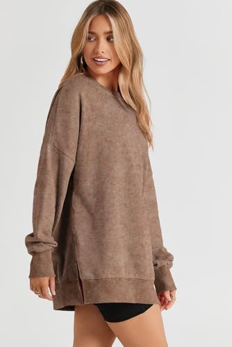 SHEWIN Womens Sweatshirt Casual Long Sleeve Crewneck Lightweight Pullover Tops Loose Sweatshirts