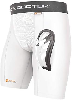 Shock Doctor Compression Shorts With Protective Bio-Flex Cup Moisture Wicking Vented Protection Youth Size
