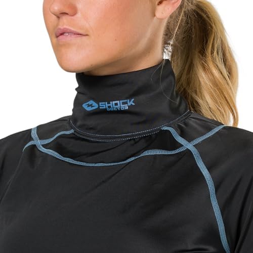Shock Doctor Youth Girls Compression Shirt With Neckguard For Hockey. Long Sleeves With Integrated Neck Guard