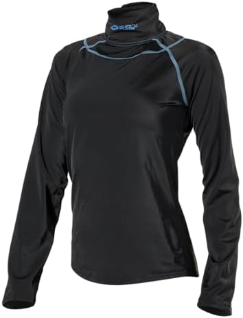 Shock Doctor Youth Girls Compression Shirt with Neckguard for Hockey. Long Sleeves with Integrated Neck Guard