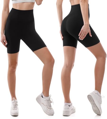 SINOPHANT High Waisted Women Biker Shorts - 6” Buttery Soft Elastic Tummy Control Shorts For Gym Yoga Workout