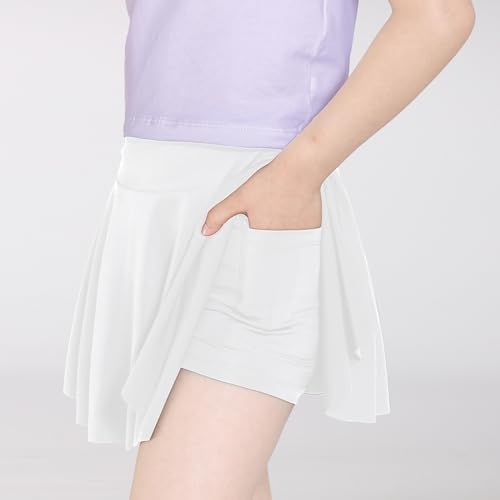Skort Girls Athletic Skirts For Tennis Golf Butterfly Flowy Shorts For Kids Shorts With Pocket