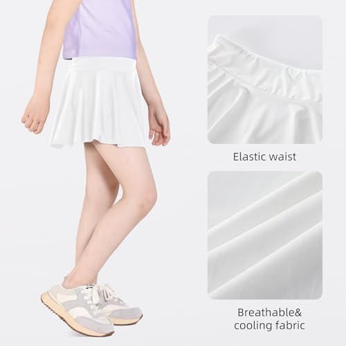 Skort Girls Athletic Skirts For Tennis Golf Butterfly Flowy Shorts For Kids Shorts With Pocket