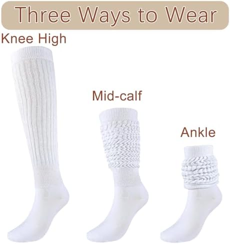 Slouch Socks Girls Cushioned Chunky Stacked Boot Socks Soft Knit Warm Long Knee High Socks Scrunch Kids