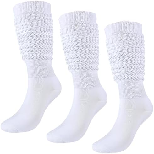 Slouch Socks Girls Cushioned Chunky Stacked Boot Socks Soft Knit Warm Long Knee High Socks Scrunch Kids