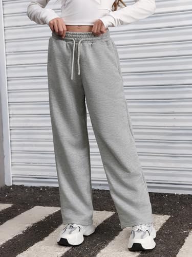 SOLY HUX Girl's Straight Wide Leg Sweatpants Casual High Waisted Baggy Joggers Track Pants