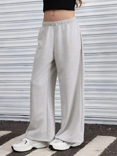 SOLY HUX Girl's Wide Leg Sweatpants Elastic High Waisted Loose Baggy Pants With Pockets