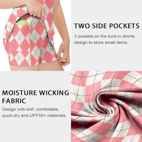 Soneven Girls Sleeveless Tennis Dress Kids Ruffle Golf Dress School Sports Athletic Dresses Outfit With Shorts Pockets