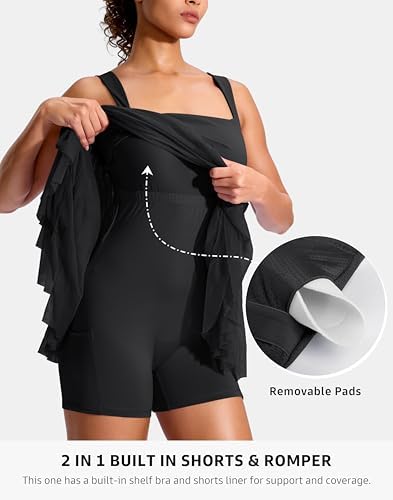 Soothfeel Tennis Dresses For Women Athletic Dress With Built In Shorts & Bra Flowy Golf Workout Dresses With Pockets Summer