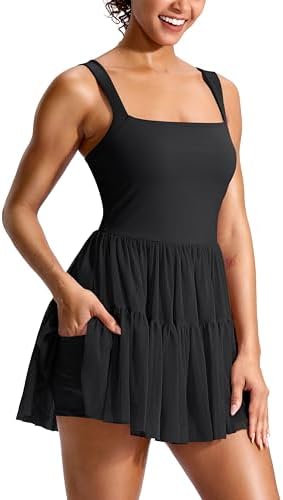 Soothfeel Tennis Dresses for Women Athletic Dress with Built in Shorts & Bra Flowy Golf Workout Dresses with Pockets Summer