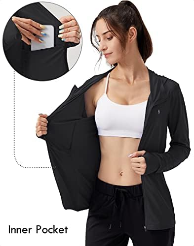 Soothfeel Women's UPF 50+ Sun Protection Hoodie Jacket Lightweight Long Sleeve Sun Shirt For Women With Pocket Hiking Outdoor
