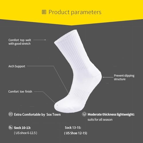 SOX TOWN Unisex Cushioned Crew Training Athletic Socks Men & Women With Combed Cotton Moisture Wicking Breathable Performance
