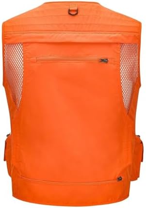 Spanye Mens Fishing Hunting Vest Outdoor Travel Utility Vest Tactical Work Jacket Multi Pocket