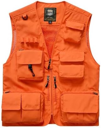 Spanye Mens Fishing Hunting Vest Outdoor Travel Utility Vest Tactical Work Jacket Multi Pocket