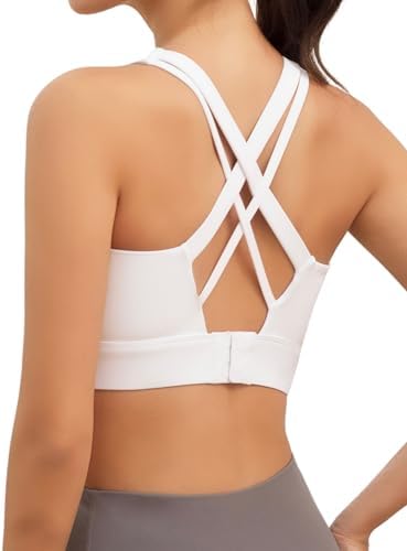 Sports Bras for Women High Impact Push Up Criss Cross Back Padded Strappy Workout Running Sports Yoga Bras for Large Bust