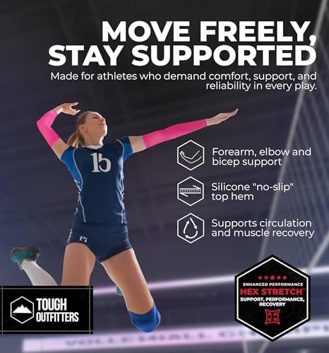 Sports Compression Arm Sleeves For Men & Women - Youth Kids Arm Sleeve Baseball - Volleyball Sleeves & Basketball Sleeve