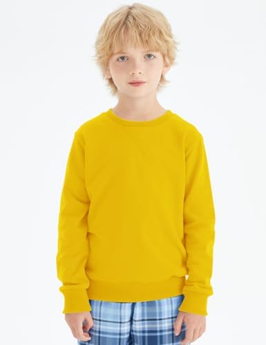 Spring&Gege Youth Basic Sport Crewneck Pullover Sweatshirts For Children（3-14 Years）